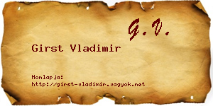 Girst Vladimir névjegykártya